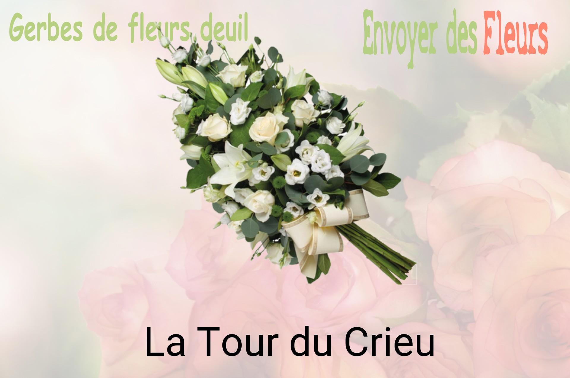 Gerbe de fleurs de deuil livrée à La Tour-du-Crieu